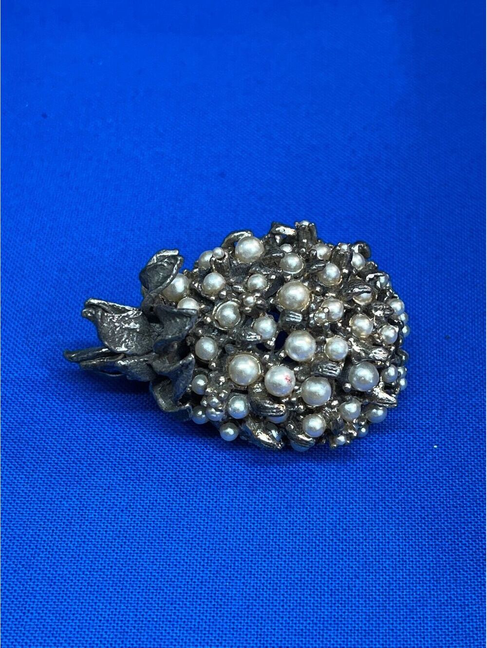 #8 Antique Asymmetrical Cluster Faux Baroque Brooch Miriam Haskell ?